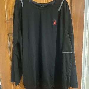 Spyder Black Long Sleeve Tee with Red Logo